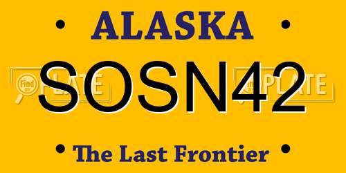 SOSN42 Alaska License Plate