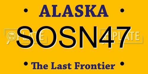 SOSN47 Alaska License Plate