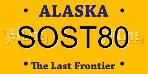 SOST80 Alaska License Plate