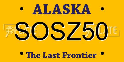 SOSZ50 Alaska License Plate