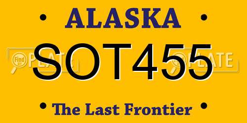 SOT455 Alaska License Plate