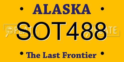 SOT488 Alaska License Plate