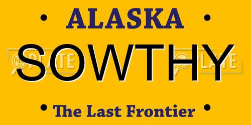 SOWTHY Alaska License Plate