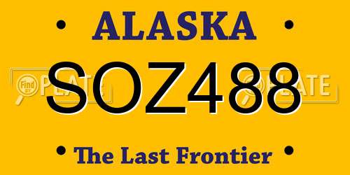 SOZ488 Alaska License Plate