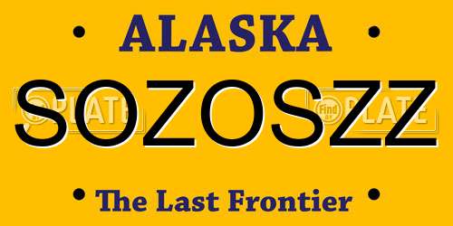 SOZOSZZ Alaska License Plate