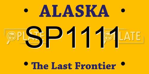 SP1111 Alaska License Plate