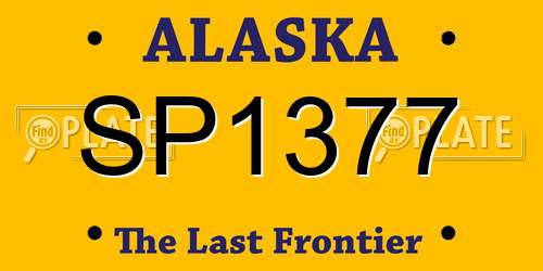 SP1377 Alaska License Plate