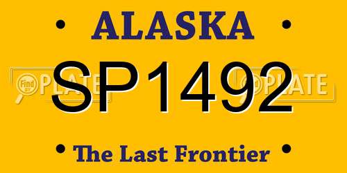 SP1492 Alaska License Plate