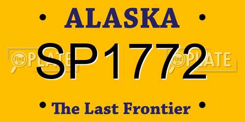 SP1772 Alaska License Plate