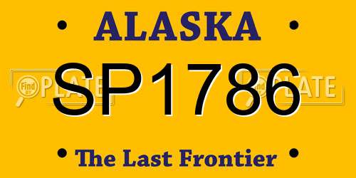 SP1786 Alaska License Plate