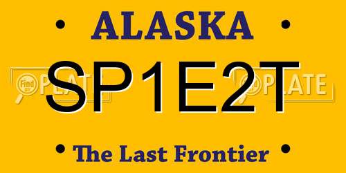 SP1E2T Alaska License Plate