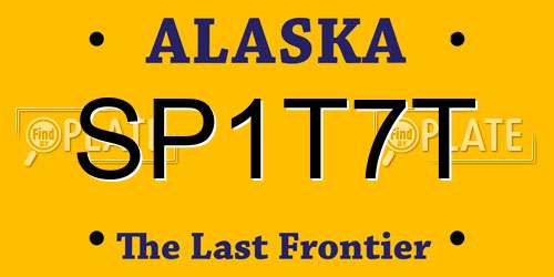 SP1T7T Alaska License Plate