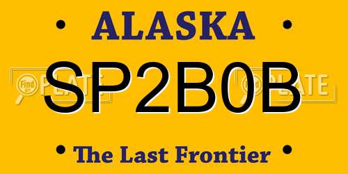 SP2B0B Alaska License Plate