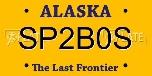 SP2B0S Alaska License Plate