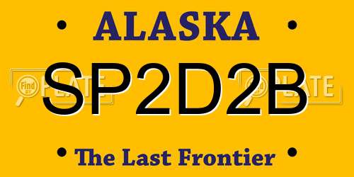 SP2D2B Alaska License Plate
