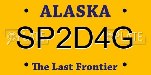 SP2D4G Alaska License Plate