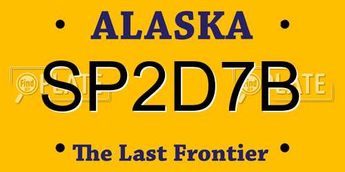 SP2D7B Alaska License Plate