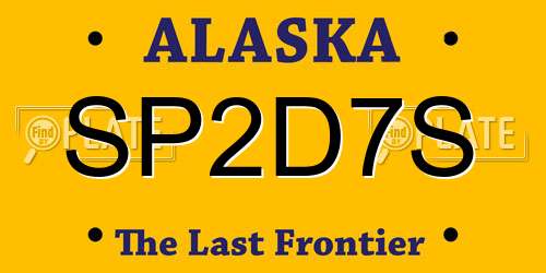 SP2D7S Alaska License Plate