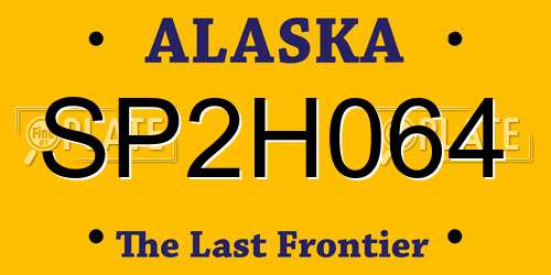 SP2H064 Alaska License Plate