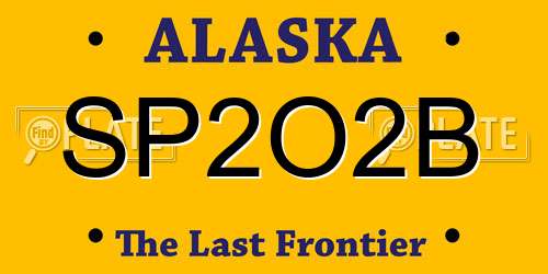 SP2O2B Alaska License Plate