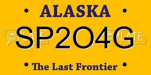 SP2O4G Alaska License Plate