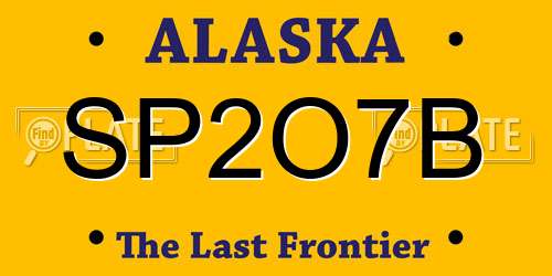 SP2O7B Alaska License Plate