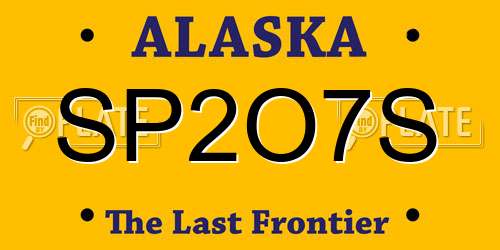 SP2O7S Alaska License Plate