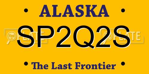 SP2Q2S Alaska License Plate