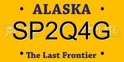 SP2Q4G Alaska License Plate