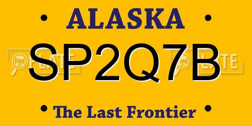 SP2Q7B Alaska License Plate