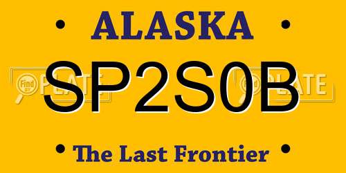 SP2S0B Alaska License Plate