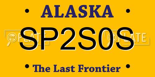 SP2S0S Alaska License Plate