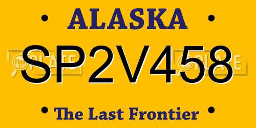 SP2V458 Alaska License Plate