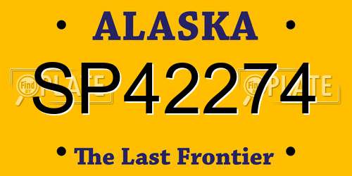 SP42274 Alaska License Plate