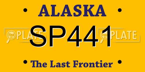 SP441 Alaska License Plate