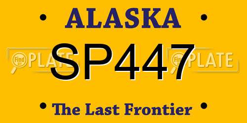SP447 Alaska License Plate