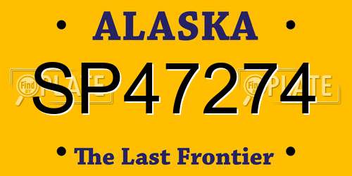 SP47274 Alaska License Plate