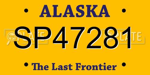SP47281 Alaska License Plate
