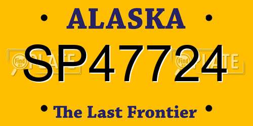 SP47724 Alaska License Plate