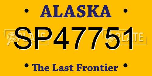 SP47751 Alaska License Plate