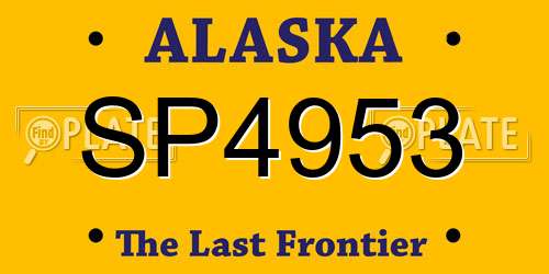 SP4953 Alaska License Plate