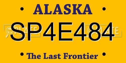 SP4E484 Alaska License Plate