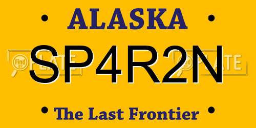 SP4R2N Alaska License Plate