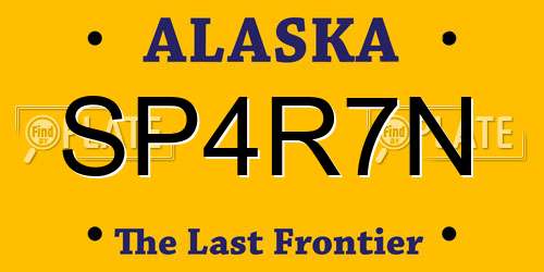 SP4R7N Alaska License Plate
