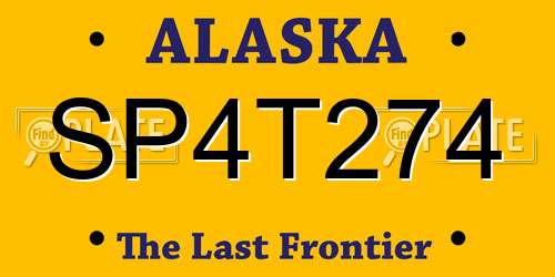 SP4T274 Alaska License Plate