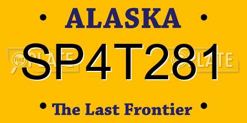 SP4T281 Alaska License Plate