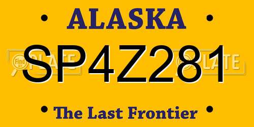 SP4Z281 Alaska License Plate