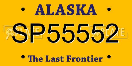 SP55552 Alaska License Plate