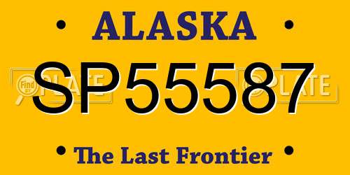 SP55587 Alaska License Plate