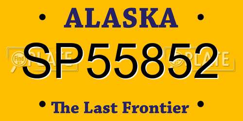 SP55852 Alaska License Plate